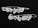 White Doubly Terminated Quartz Rhodium Over Silver Earrings