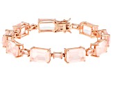 Pink rose quartz 18k rose gold over sterling silver bracelet