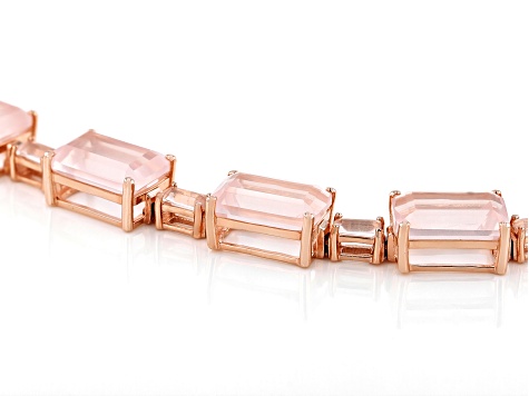 Pink rose quartz 18k rose gold over sterling silver bracelet