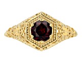 Red Garnet 18k Yellow Gold Over Sterling Silver Ring .92ct