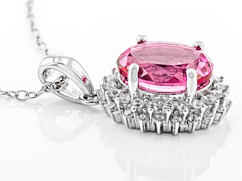 Pink Topaz Sterling Silver Pendant With Chain 3.14ctw