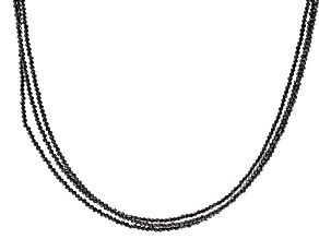 Black Spinel Rhodium Over Sterling Silver Necklace