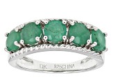 Green Emerald Rhodium Over Sterling Silver Ring 2.00ctw