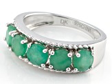 Green Emerald Rhodium Over Sterling Silver Ring 2.00ctw