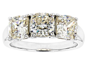 Strontium Titanate Rhodium Over Sterling Silver Ring 4.21ctw