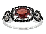 Red Garnet Rhodium Over Sterling Silver Ring 1.96ctw