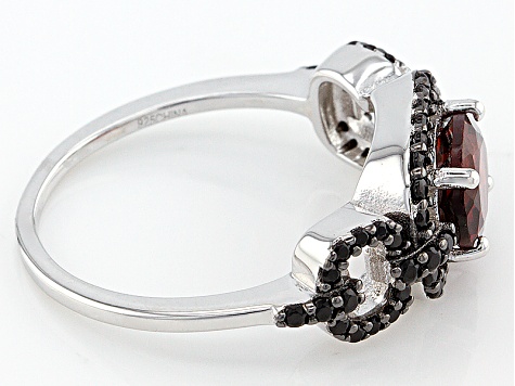 Red Garnet Rhodium Over Sterling Silver Ring 1.96ctw