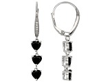 Black Spinel Rhodium Over Sterling Silver Earrings 3.30ctw