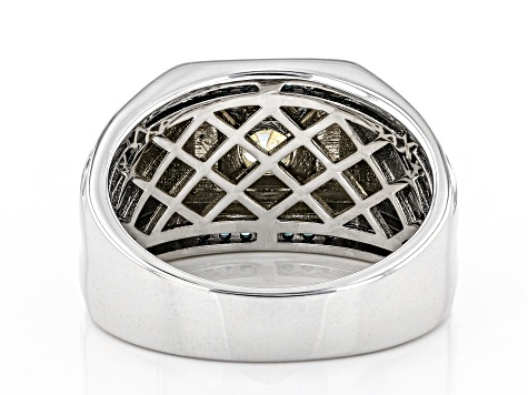 Fabulite Strontium Titanate and blue diamond rhodium over silver mens