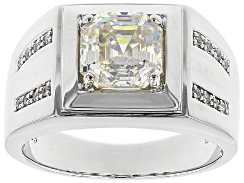 Fabulite Strontium Titanate And White Zircon Rhodium Over Silver Mens