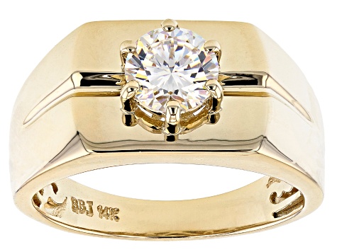 Strontium Titanate 14k Yellow Gold Mens Ring 1.75ct.