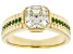 Strontium Titanate And Chrome Diopside 18k Yellow Gold Over Silver Mens Ring 3.45ctw.
