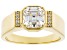 Strontium Titanate And White Zircon 18k Yellow Gold Over Silver Mens Ring 3.40ctw.