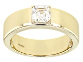 Strontium Titanate 18k Yellow Gold Over Silver Mens Ring 1.40ct.