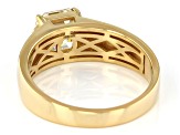 Fabulite Strontium Titanate And White Zircon 3K Yellow Gold Ring 3.34ctw.