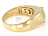 Strontium Titanate 18K Yellow Gold Over Silver Solitaire Mens Ring 3.25ct