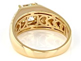 Strontium Titanate 18K Yellow Gold Over Silver Solitaire Mens Ring 3.25ct
