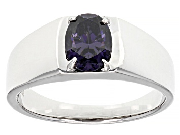 Picture of Purple Strontium Titanate Rhodium Over Silver Mens Ring 1.50ct.