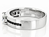 Strontium Titanate And Black Spinel Rhodium Over Silver Mens Ring 1.27ctw