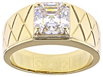 Picture of Strontium Titanate 10K Yellow Gold Mens Solitaire Ring 3.25CT