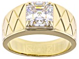 Strontium Titanate 10K Yellow Gold Mens Solitaire Ring 3.25CT