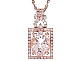 Peach Morganite 14k Rose Gold Pendant with Chain 1.62ctw