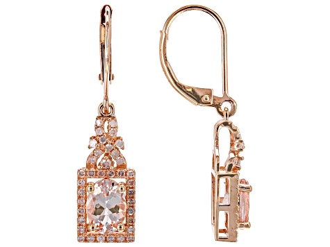 Peach Morganite 14k Rose Gold Earrings 1.34ctw