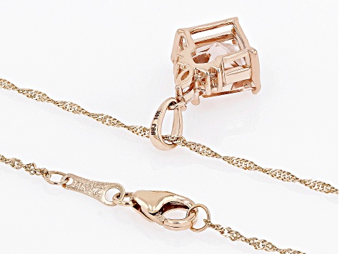 Peach Morganite 14k Rose Gold Pendant With Chain 2.10ctw