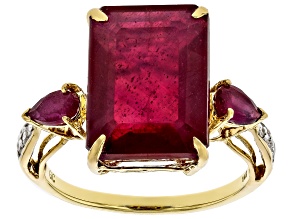 Red Mahaleo® Ruby 14k Yellow Gold Ring 8.82ctw