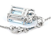 Aquamarine Rhodium Over 10k White Gold Pendant With Chain 2.92ctw