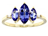 Blue Tanzanite 10k Yellow Gold Ring 1.09ctw