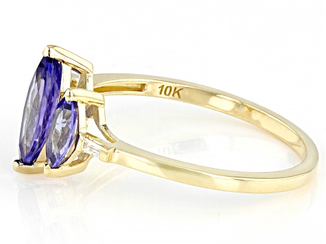 Blue Tanzanite 10k Yellow Gold Ring 1.09ctw