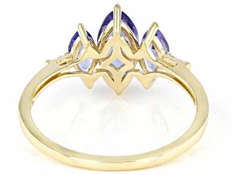 Blue Tanzanite 10k Yellow Gold Ring 1.09ctw