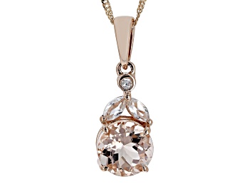 Picture of Peach Morganite 10k Rose Gold Pendant With Chain 1.19ctw
