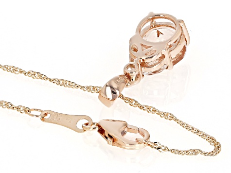 Peach Morganite 10k Rose Gold Pendant With Chain 1.19ctw