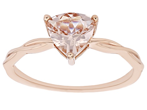 Peach Morganite 10k Rose Gold Solitaire Ring 0.91ct