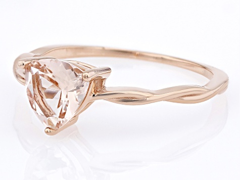 Peach Morganite 10k Rose Gold Solitaire Ring 0.91ct