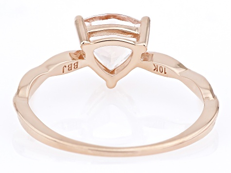 Peach Morganite 10k Rose Gold Solitaire Ring 0.91ct