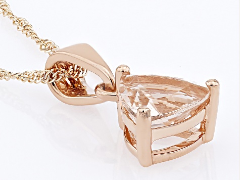 Peach Morganite 10k Rose Gold Pendant With Chain 0.91ct