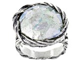 Roman Glass Sterling Silver Textured Ring