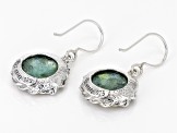 Roman Glass Sterling Silver Textured Drop Earrings