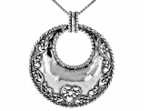 Sterling Silver Ornate Circle Pendant With Chain