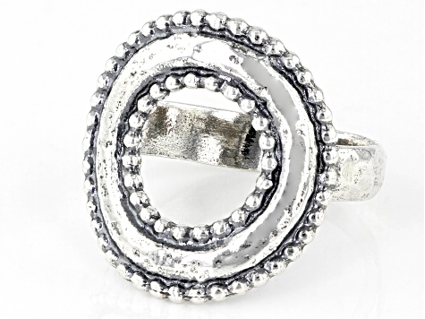 Sterling Silver Beaded Circle Ring