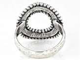 Sterling Silver Beaded Circle Ring