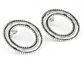 Sterling Silver Open Circle Beaded Earrings