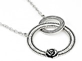 Sterling Silver Double Circle Rose Necklace