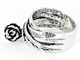 Sterling Silver Rose Charm Ring