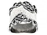 Sterling Silver Hammered Wide Band Ring
