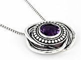 Amethyst Sterling Silver Pendant With Chain 3.30ct