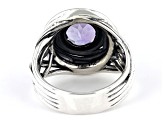 Amethyst Sterling Silver Textured Ring 1.80ct